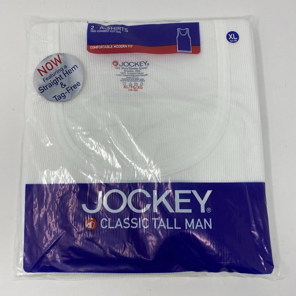 NEW jockey classic tall man a-shirt 2 pk vintage 2003 deadstock